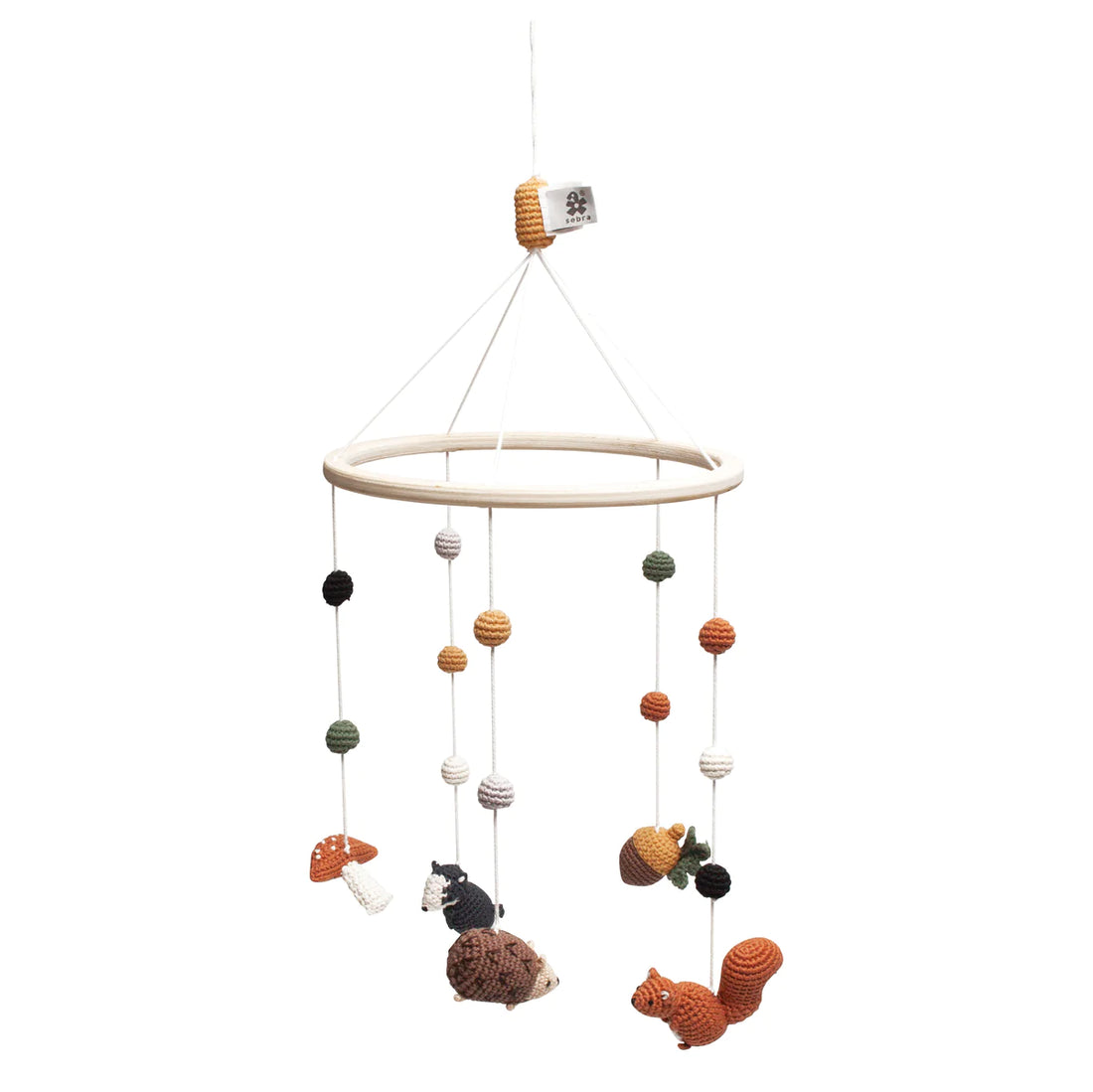 Sebra -Häkel Babymobile Nightfall Waldtiere