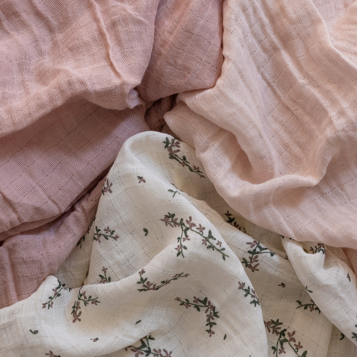 Sebra - Swaddle 3er Set Musselin Blumen