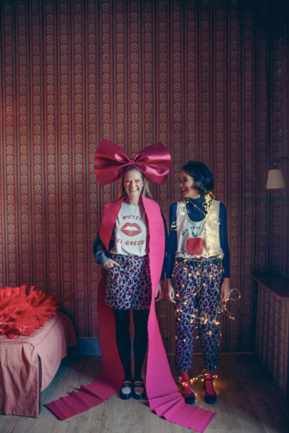 Sisters Department - Hose grau mit Leo Print