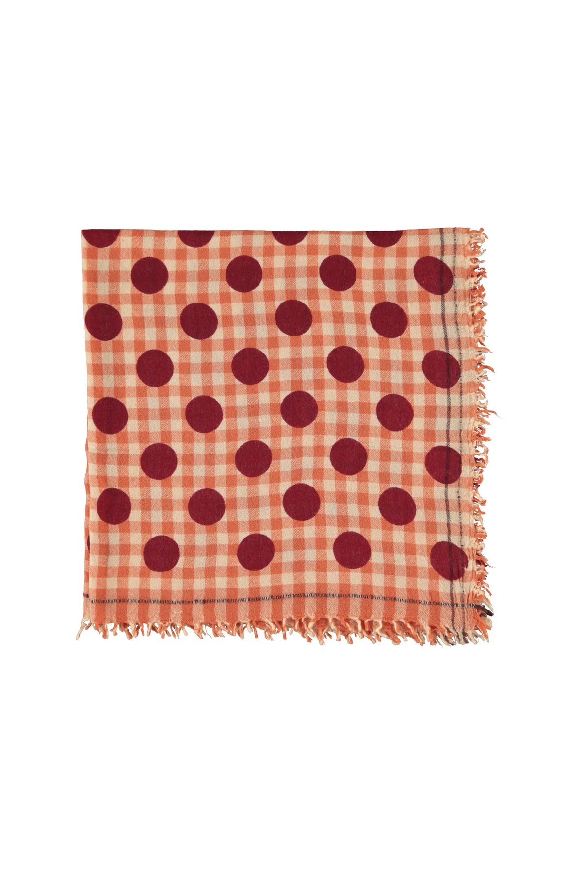 Sisters Department - Damen Schal orange kariert mit Punkten