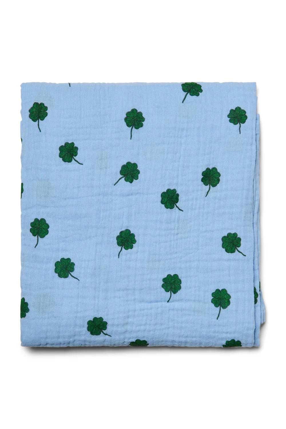 Studio Noos - Babyswaddle 120cm aus Baumwolle (bio) hellblau Kleeblatt