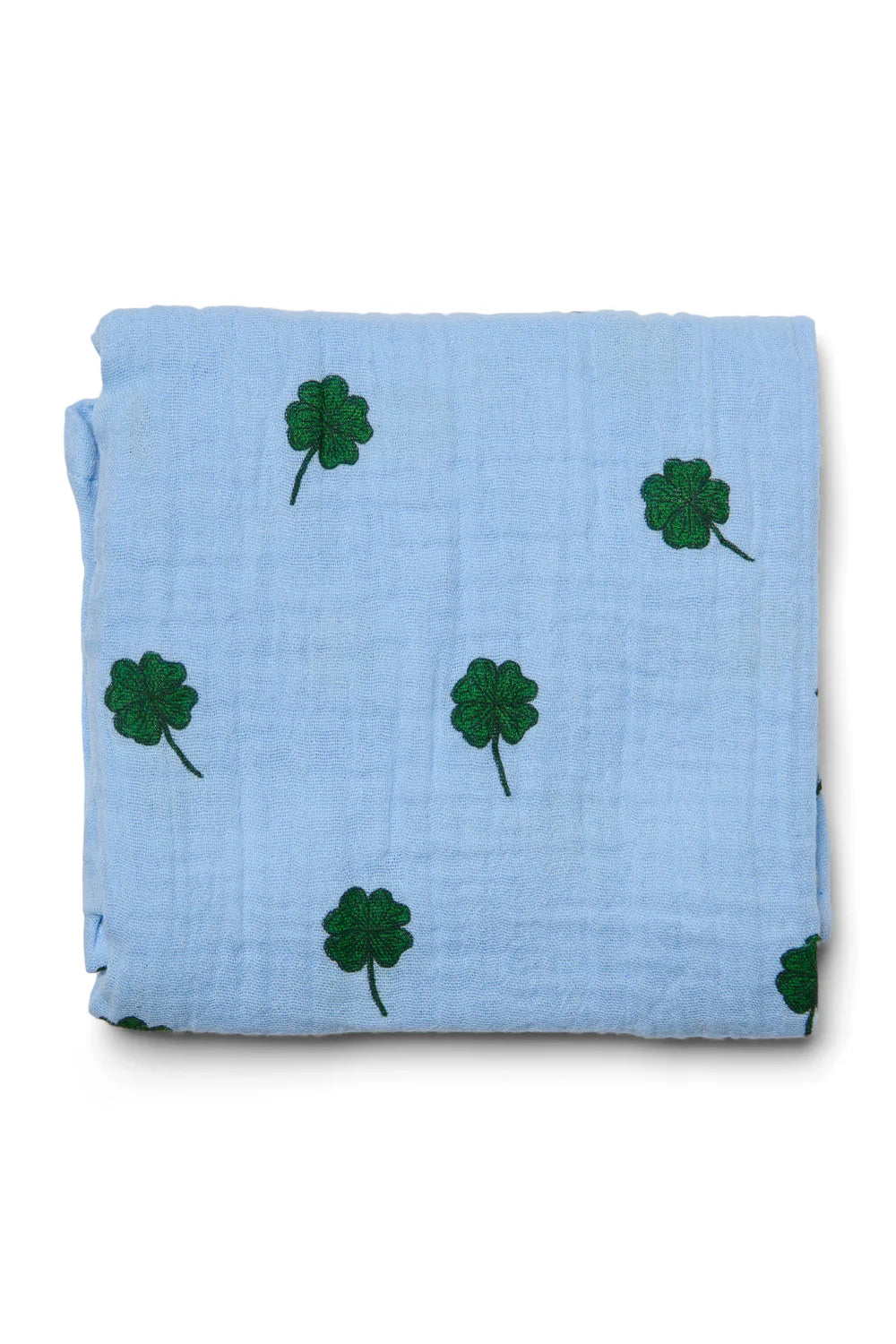 Studio Noos - Babyswaddle 70cm aus Baumwolle (bio) hellblau Kleeblatt