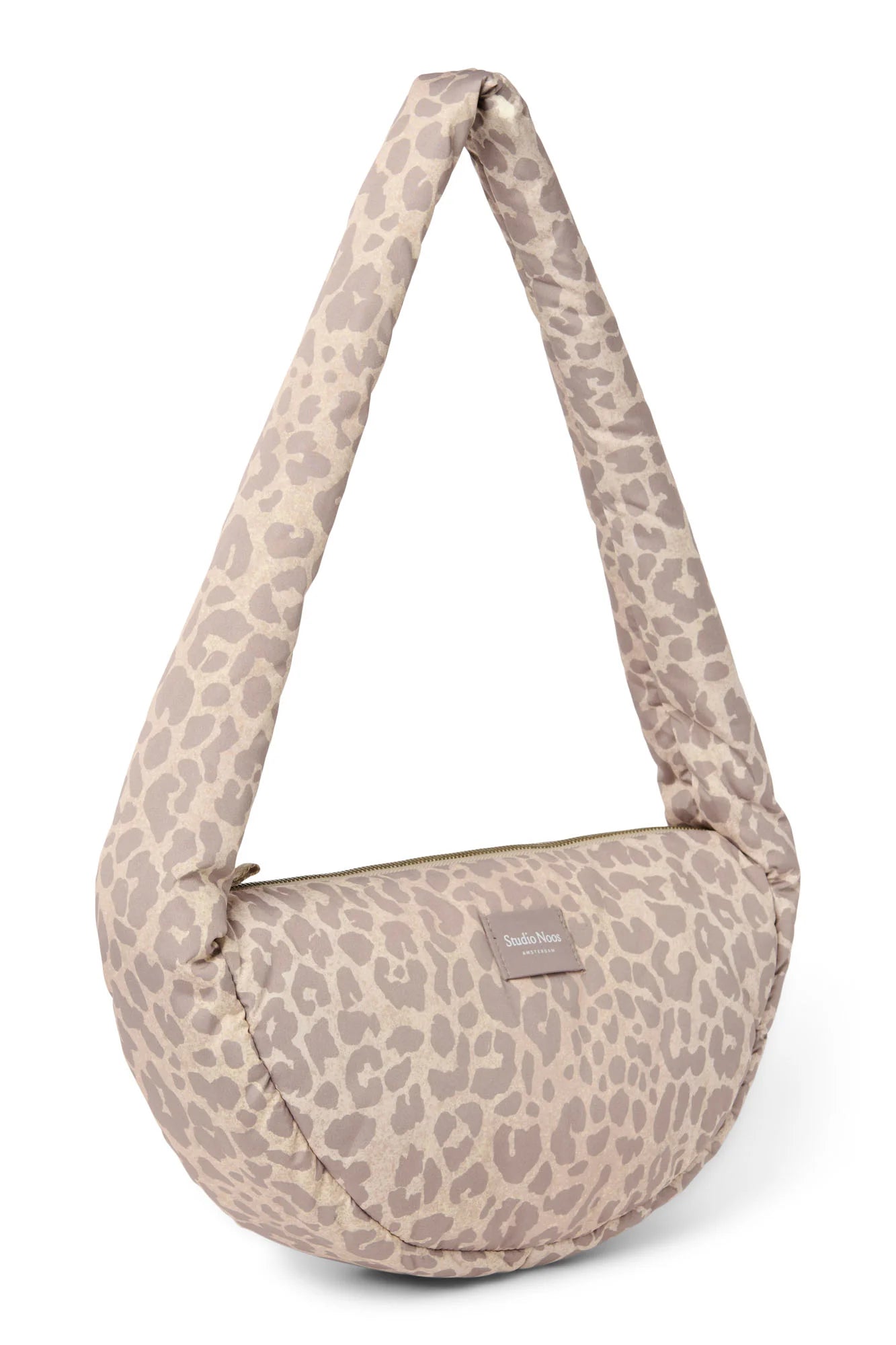 Studio Noos - Beige Leopard Puffy Mini-Umhängetasche