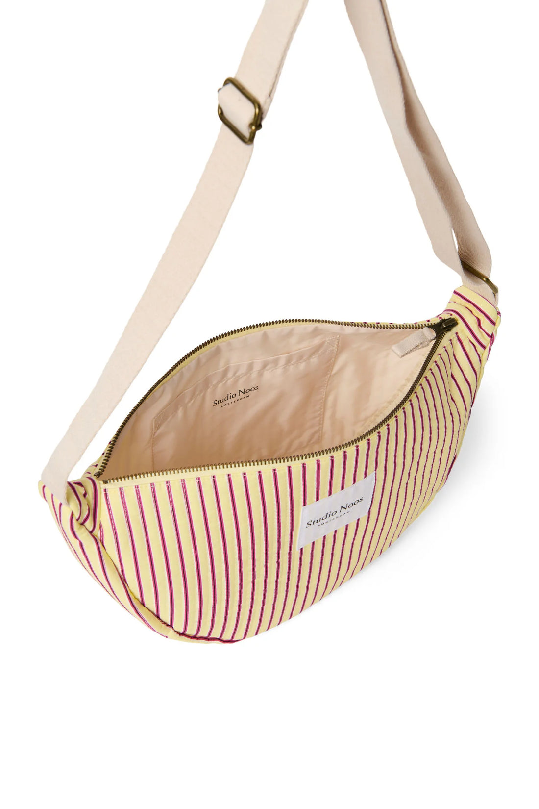 Studio Noos - Damen Puffer Gürteltasche Streifen gelb pink MINI & ME