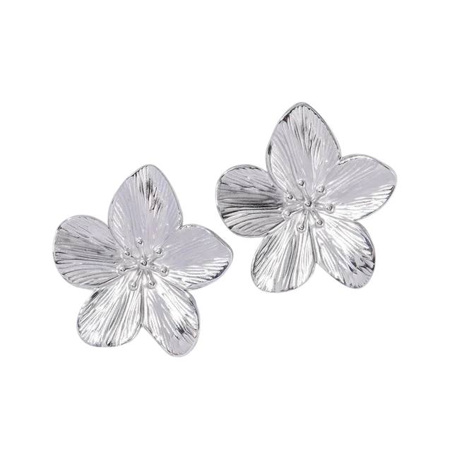 Vido - Ohrringe in Blumen-Form silber für Damen / Frauen