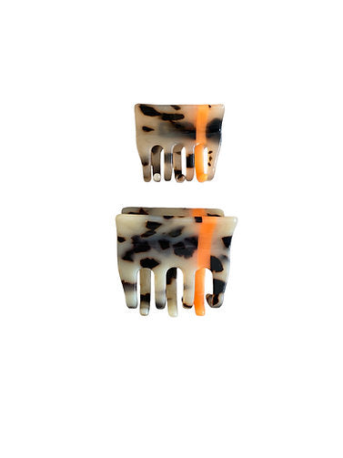 Von Rike - Haarklammern classic leo - Streifen orange