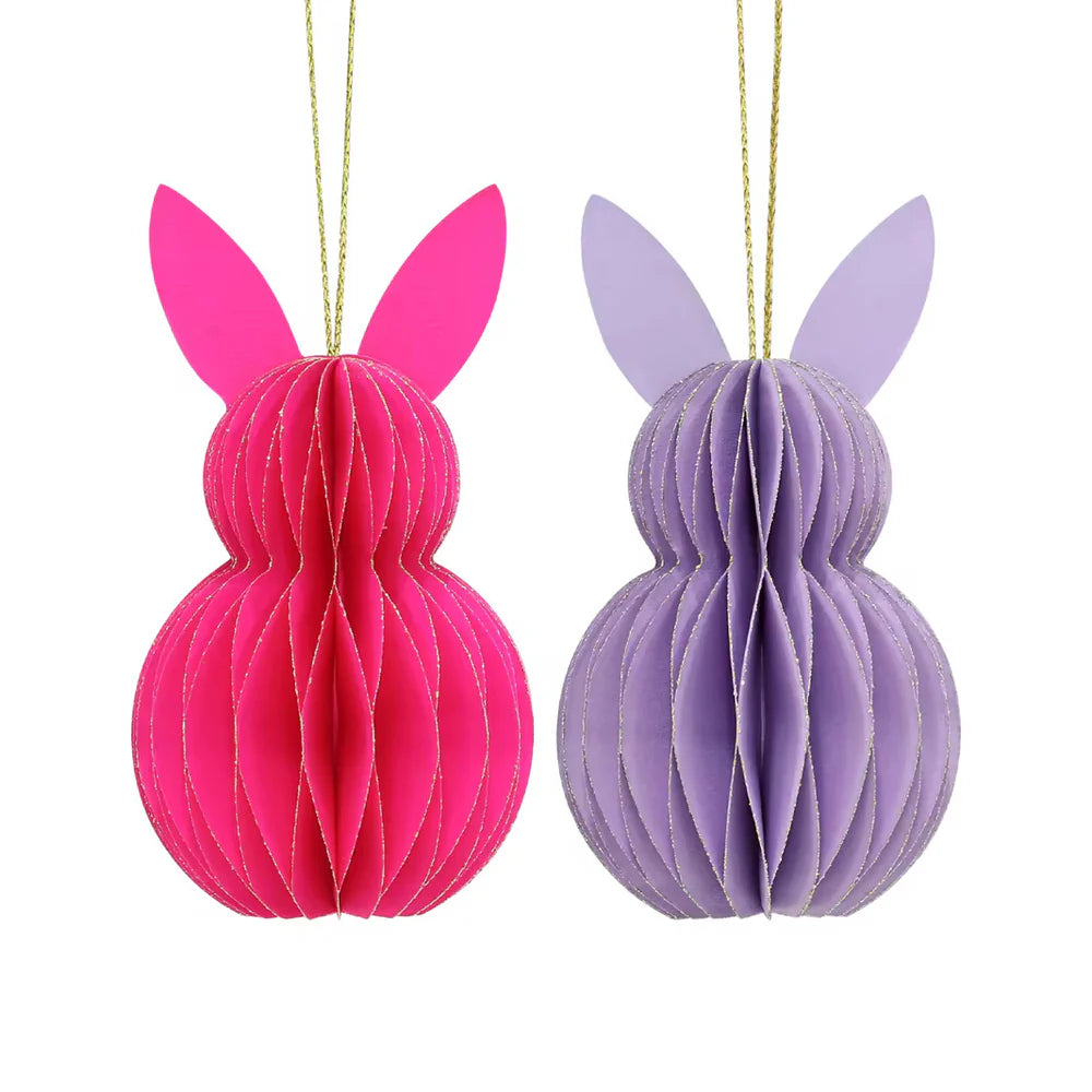 Von Rike - Osterdeko Osterhase 2er Set lila-pink