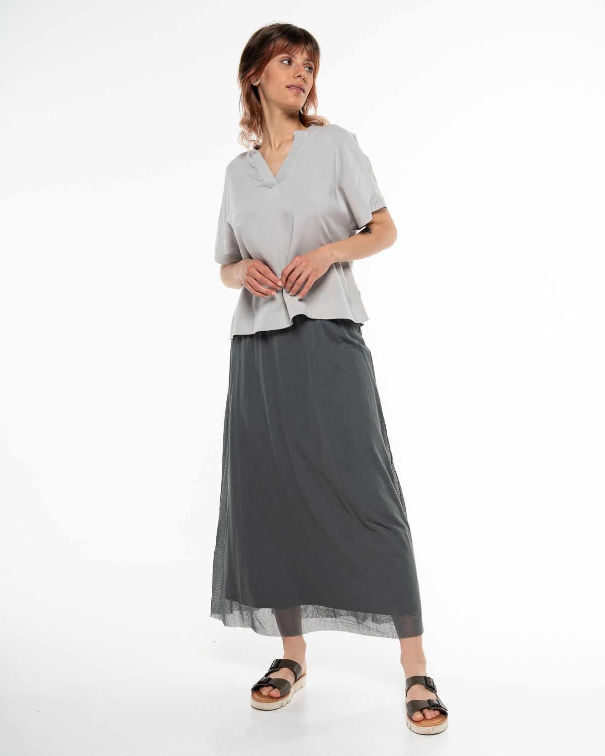 Alma & Lovis - Blusenshirt aus 100% EcoVero grau