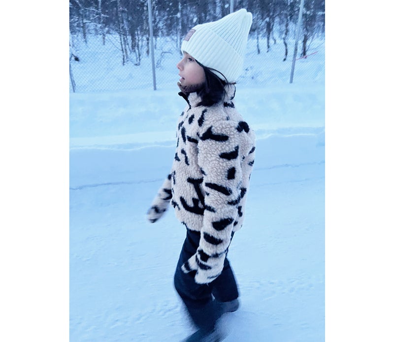 Alwero - Kinder Teddy Jacke Leo Muster