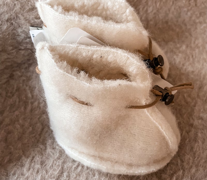Alwero - Babyschuhe Wolle natur