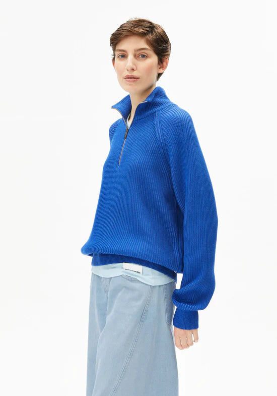 Armedangels - Strickpullover mit Reißverschluss blau für Frauen