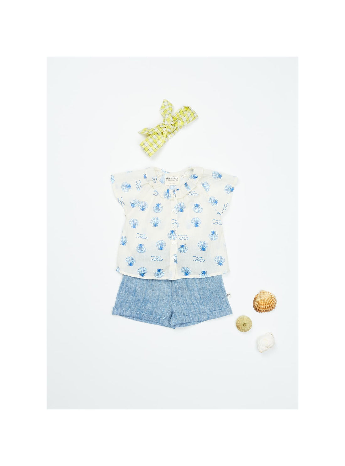 Arsène et les Pipelettes - Baby Bluse Muscheln natur