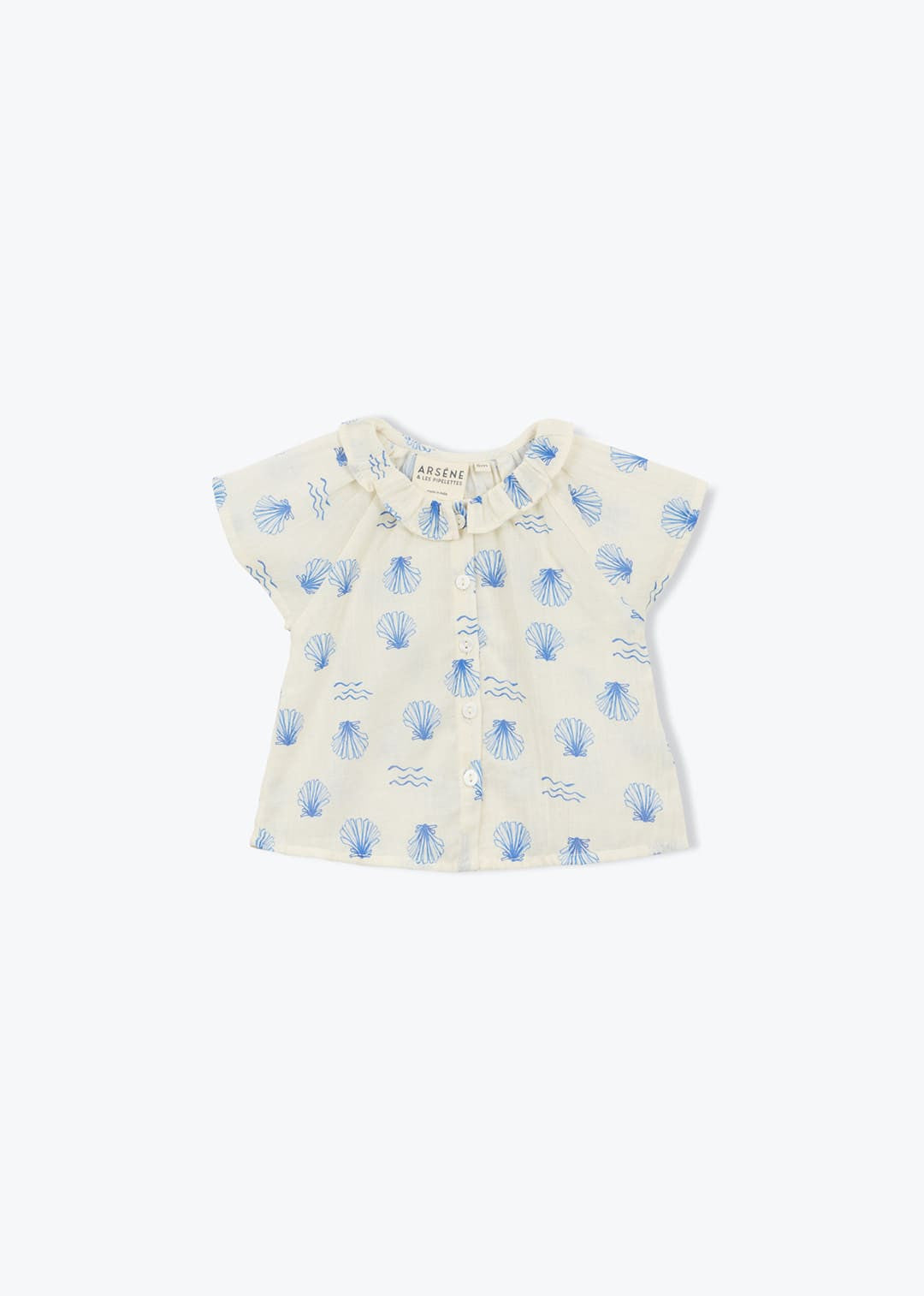 Süße Baby Bluse mit Muscheln Aufdruck für Mädchen  von Arsène et les Pipelettes.