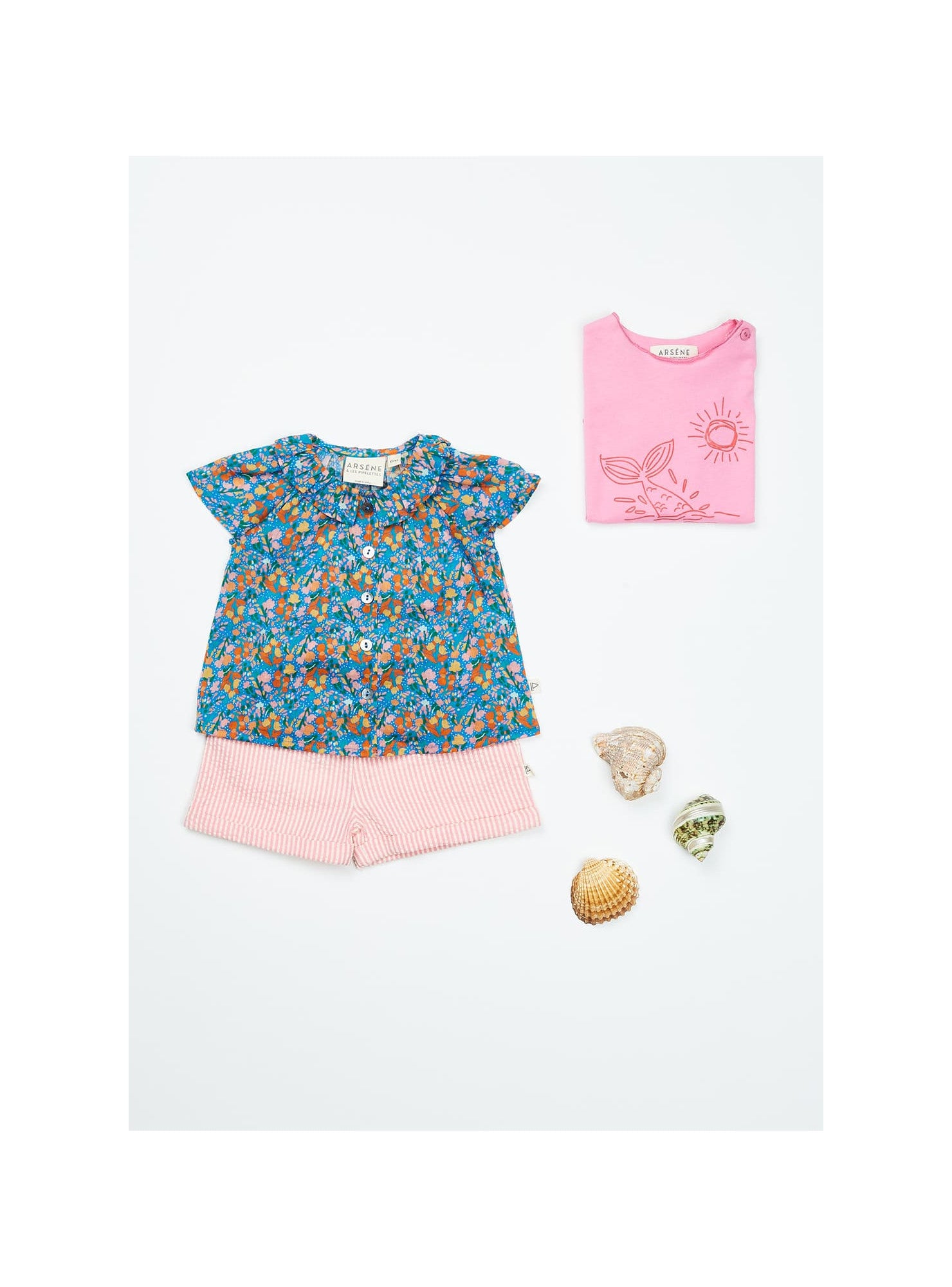 Arsène et les Pipelettes - Baby T-Shirt Plouf rosa MINI & ME