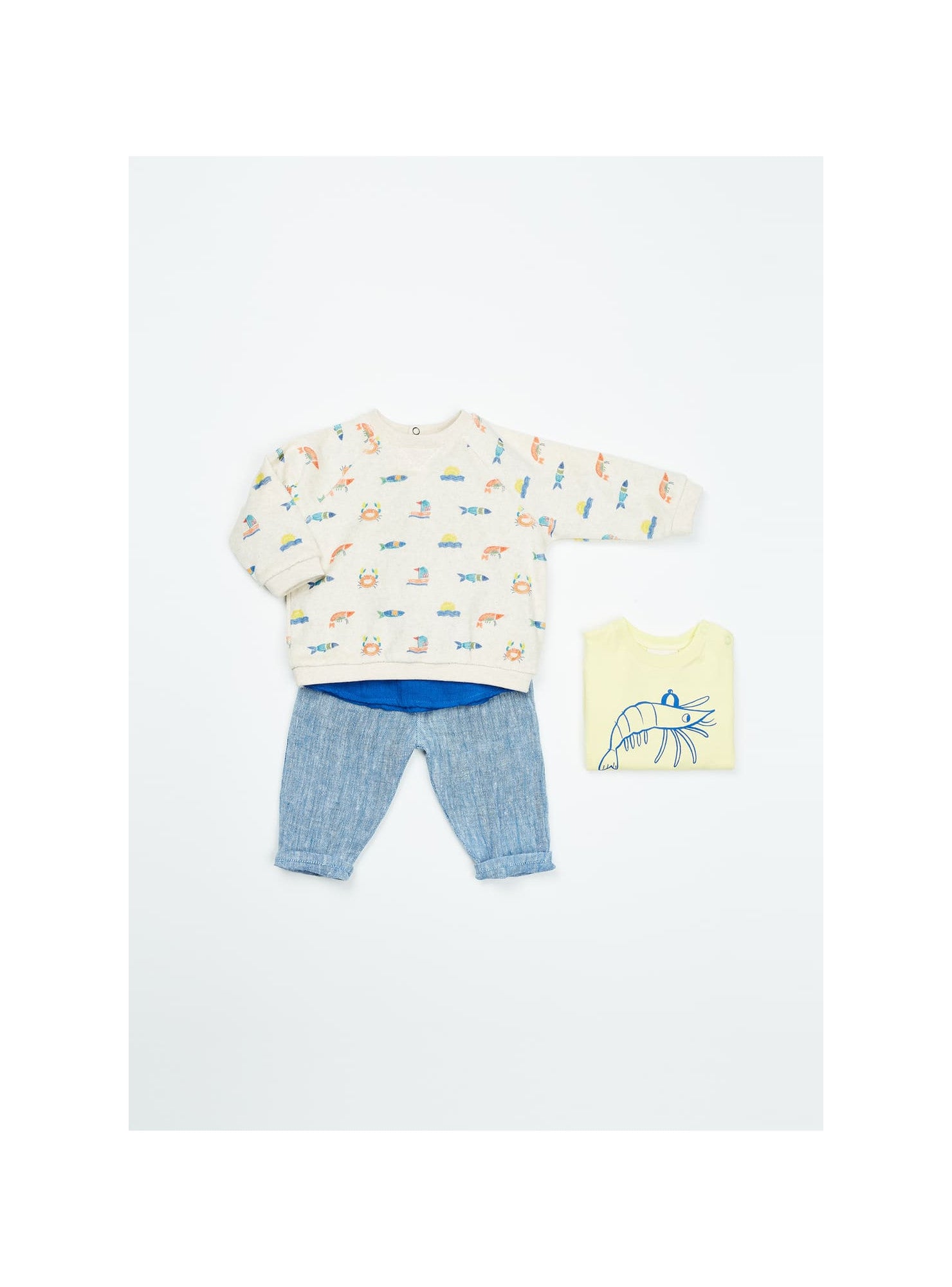 Arsène et les Pipelettes - Baby T-Shirt Shrimp Club gelb