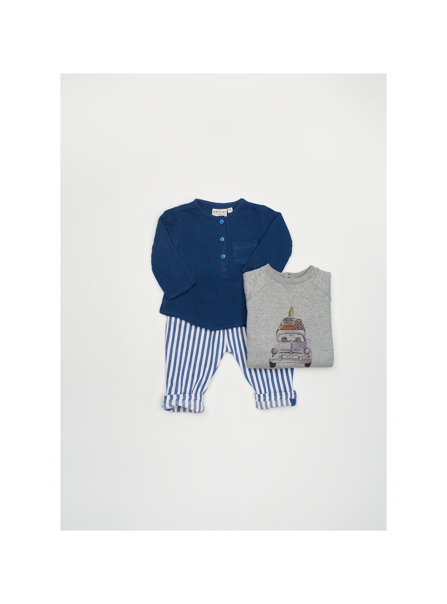 Arsène et les Pipelettes - Baby Hose gestreift blau