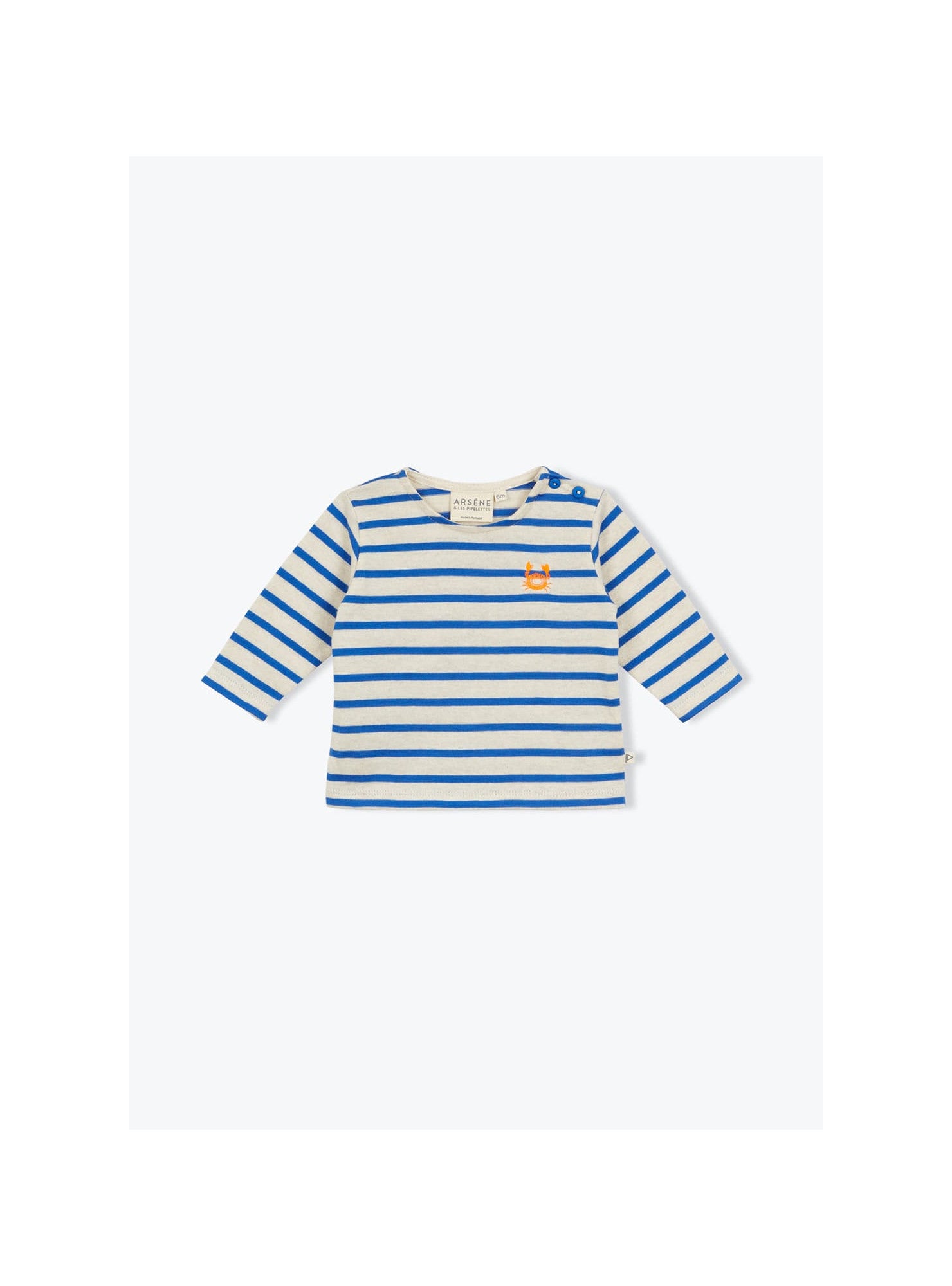 Arsène et les Pipelettes - Baby Langarmshirt blau gestreift