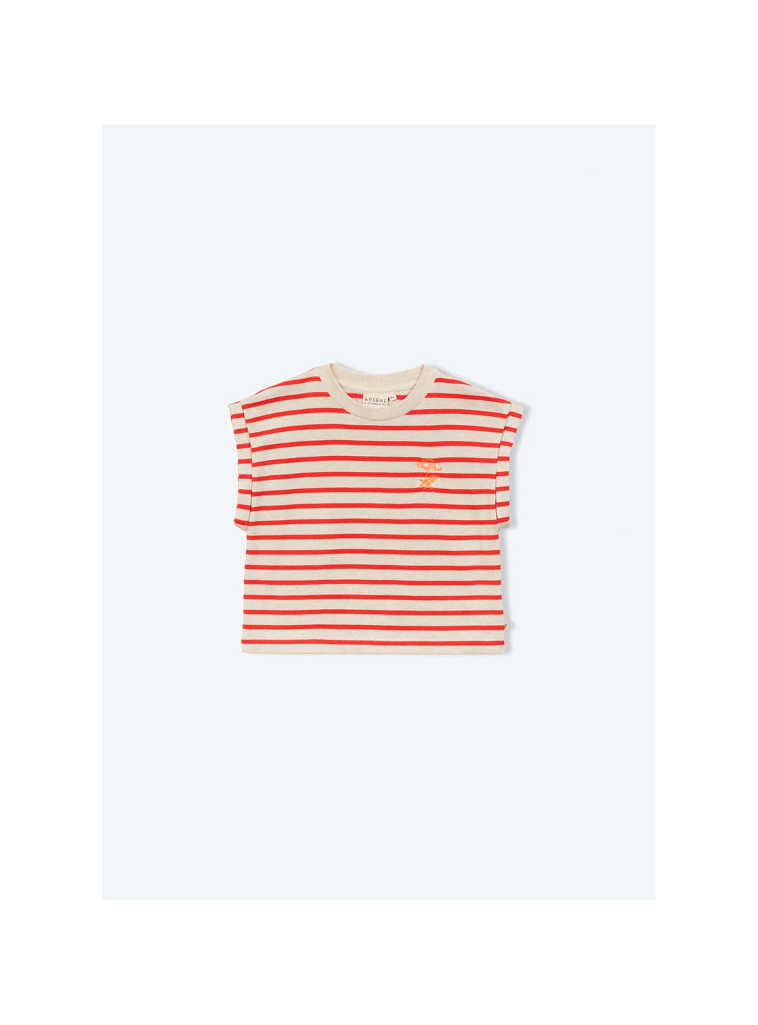 Arsène et les Pipelettes - Kinder Kurzarmshirt rot gestreift MINI & ME