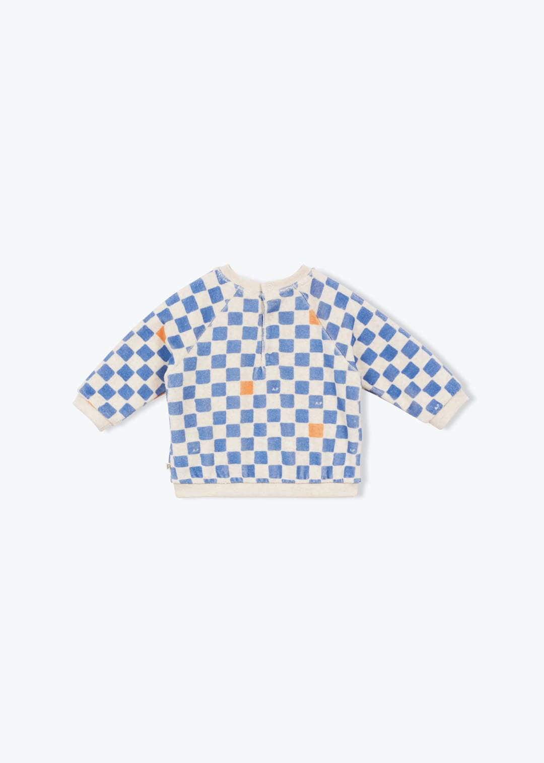 Arsène et les Pipelettes - Baby Langarmshirt blau-weiß kariert