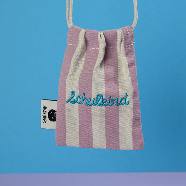 Ava & Yves -Perlenarmband Schulkind in bunt mit Säckchen rosa