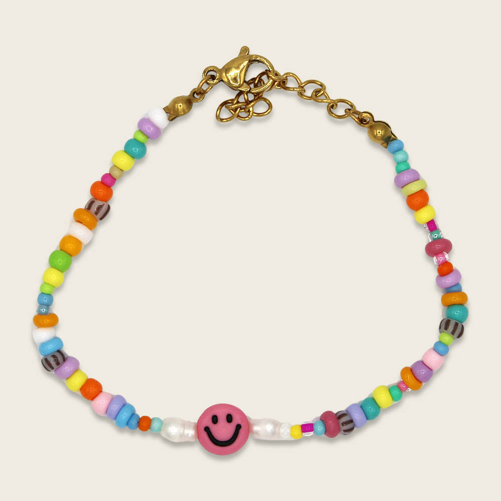 Ava & Yves -Kinder Perlenarmband bunt smile