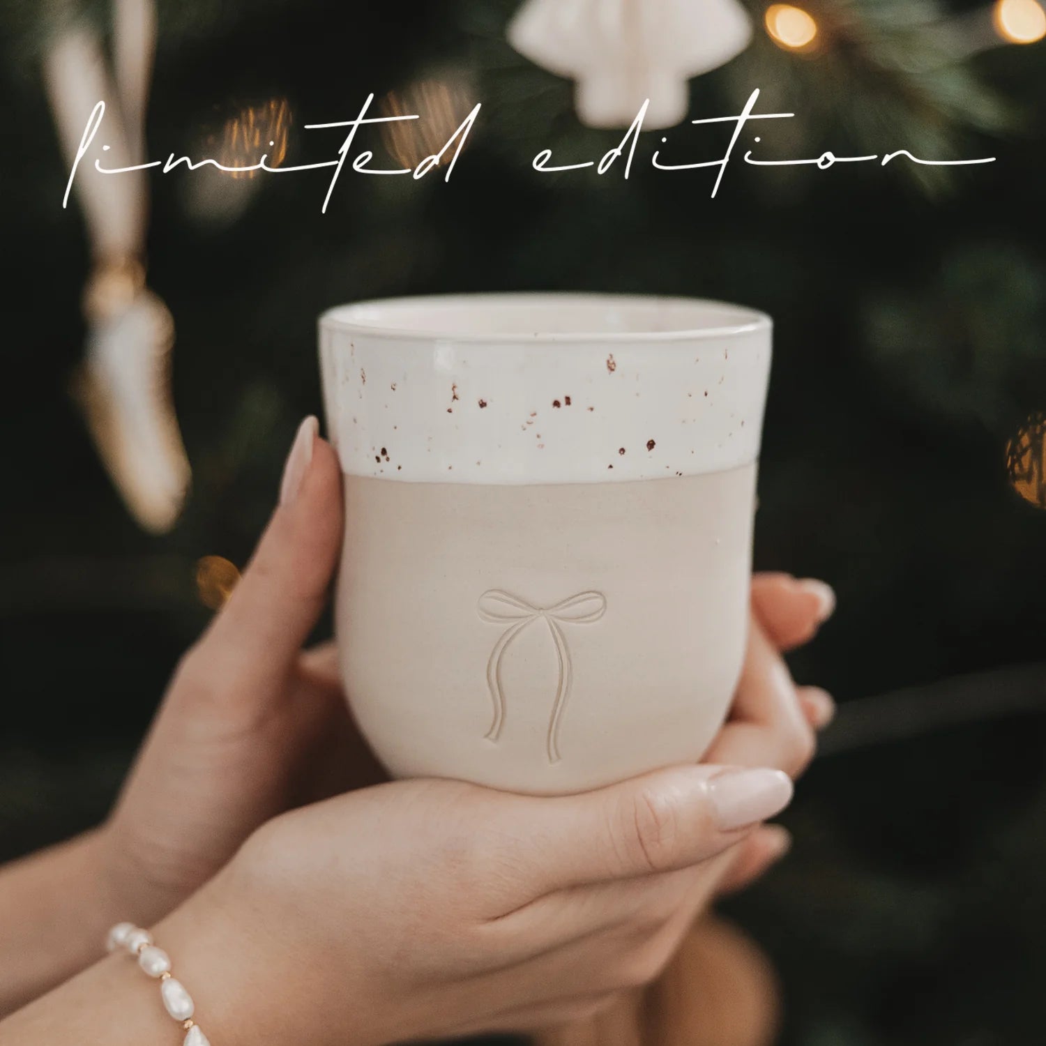 Eulenschnitt - handgemachter Becher limitierte Edition Schleife