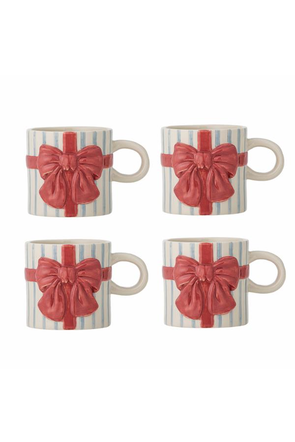 Bloomingville - Bowie Tasse, blau, Steingut 4-er Set