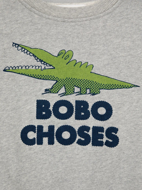Bobo Choses - Kinder Sweatshirt Krokodil grau