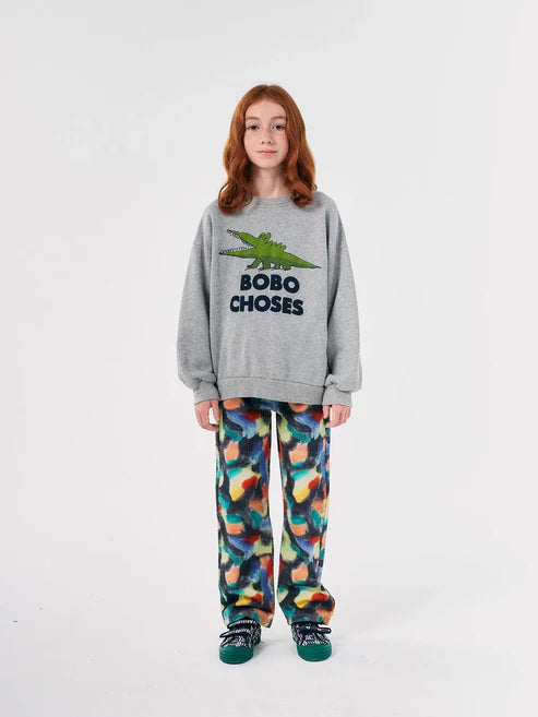 Bobo Choses - Kinder Sweatshirt Krokodil grau