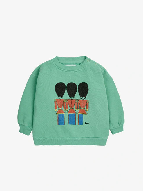 Bobo Choses - Baby Sweatshirt Little Tin Soldiers grün