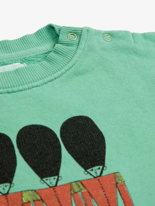 Bobo Choses - Baby Sweatshirt Little Tin Soldiers grün