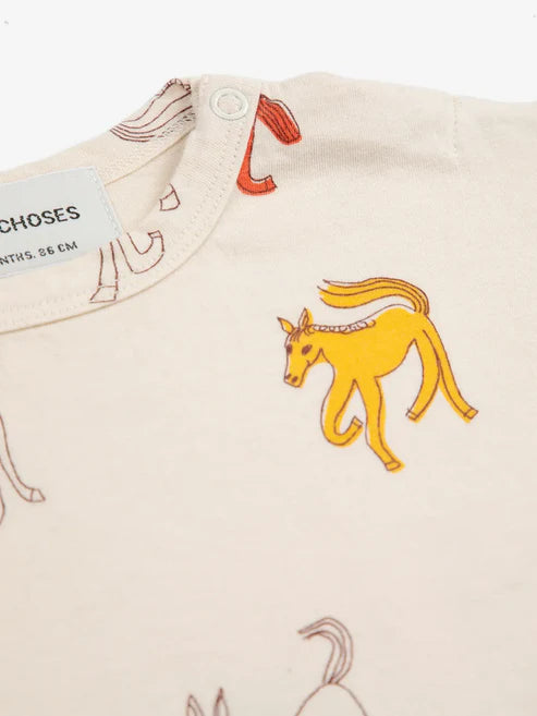 Bobo Choses - Baby T-Shirt Pferde natur