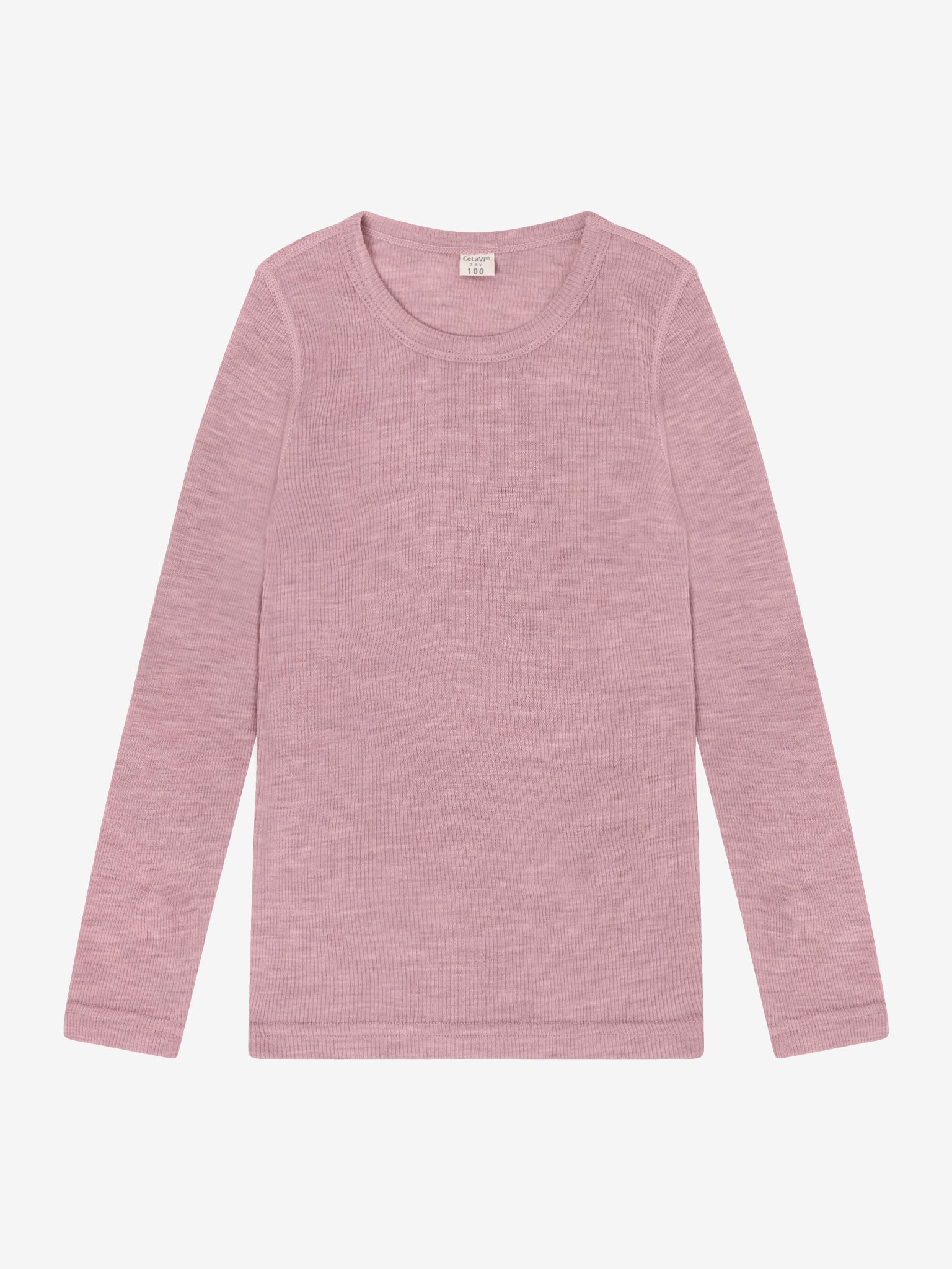 CeLaVi - Kinder Langarmshirt 100 % Wolle rosa