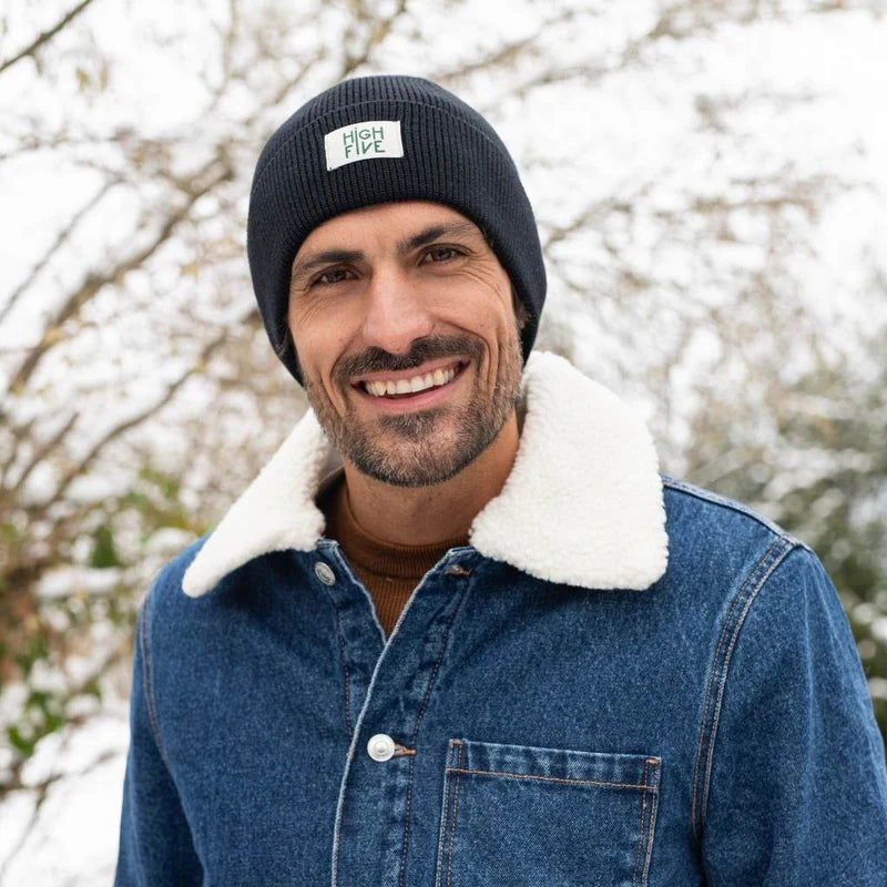 Chamaye - Kinder Beanie High Five schwarz MINI & ME