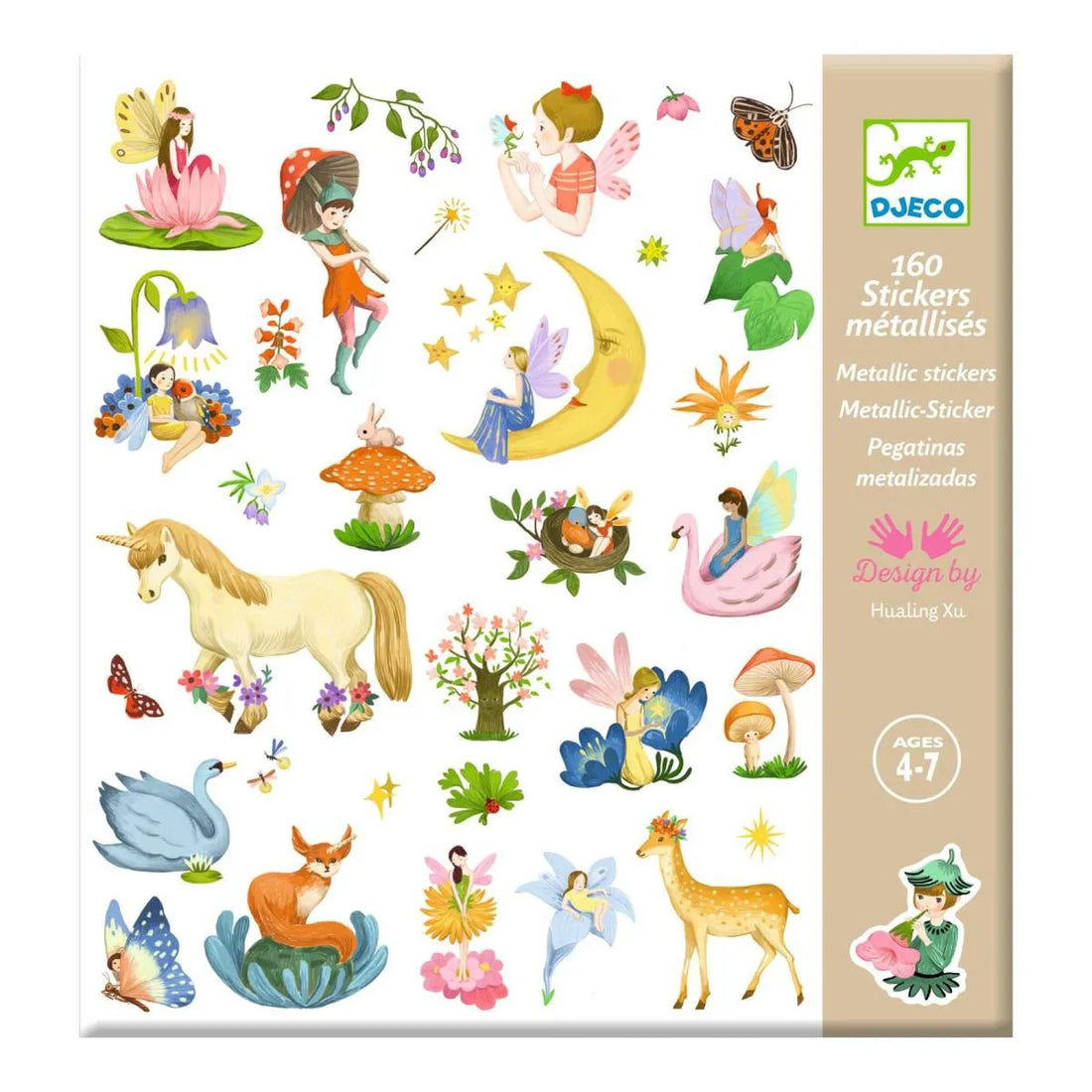 Djeco - Kinder Sticker Tiere & Feen