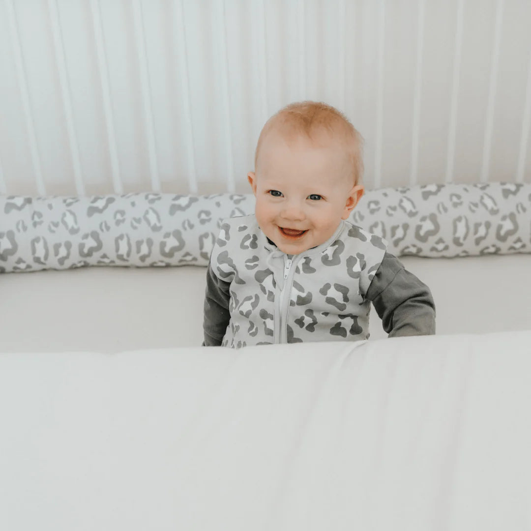 Emma & Noah - Sommerschlafsack ohne Arm leo grau 1,0 TOG