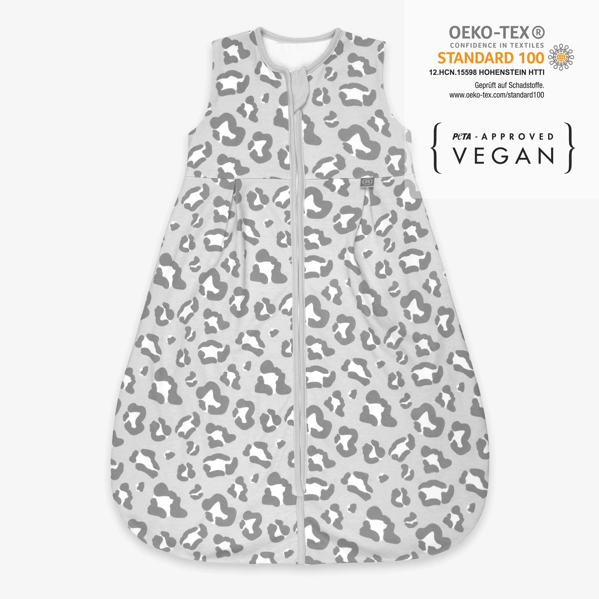 Emma & Noah - Sommerschlafsack ohne Arm leo grau 1,0 TOG