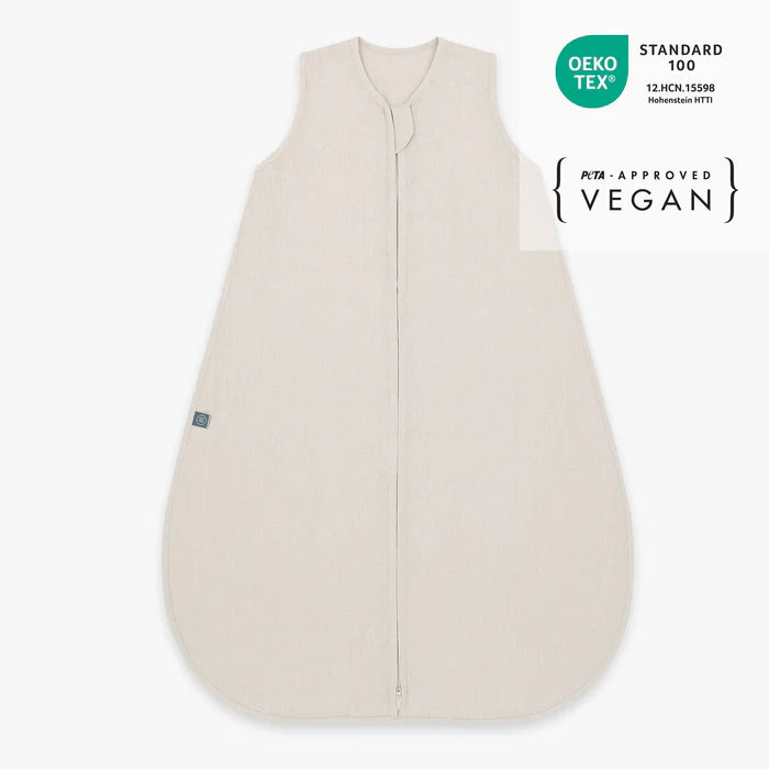 Emma & Noah - Sommerschlafsack Leinen ohne Arm beige o,5 TOG