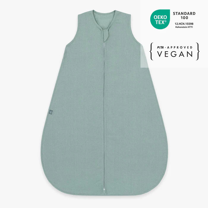 Emma & Noah - Sommerschlafsack Leinen ohne Arm mint o,5 TOG
