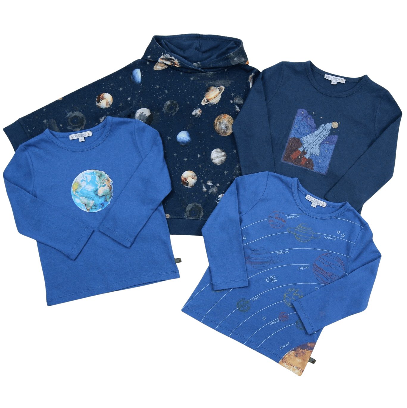 Enfant Terrible - Kinder Shirt Space Shuttle Biobaumwolle blau