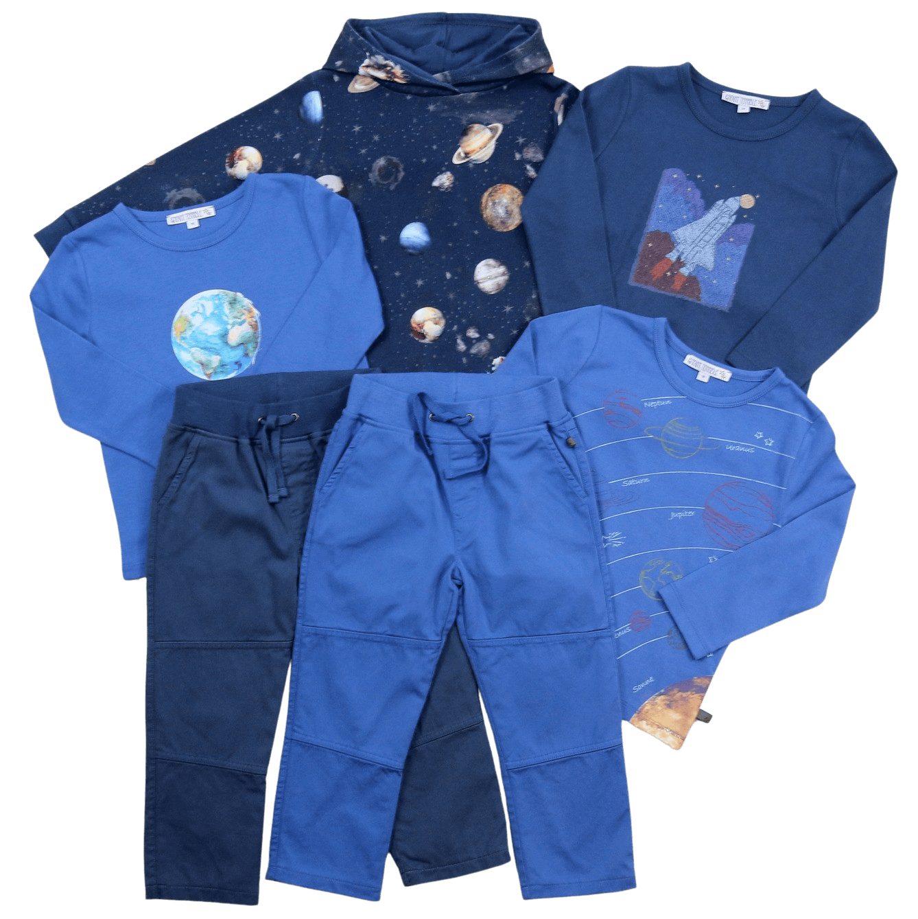 Enfant Terrible - Kinder Shirt Space Shuttle Biobaumwolle blau