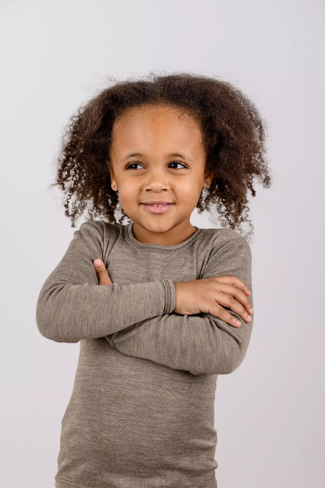 Engel - Kinder Langarmshirt Wolle/ Seide braun für Mädchen & Jungen