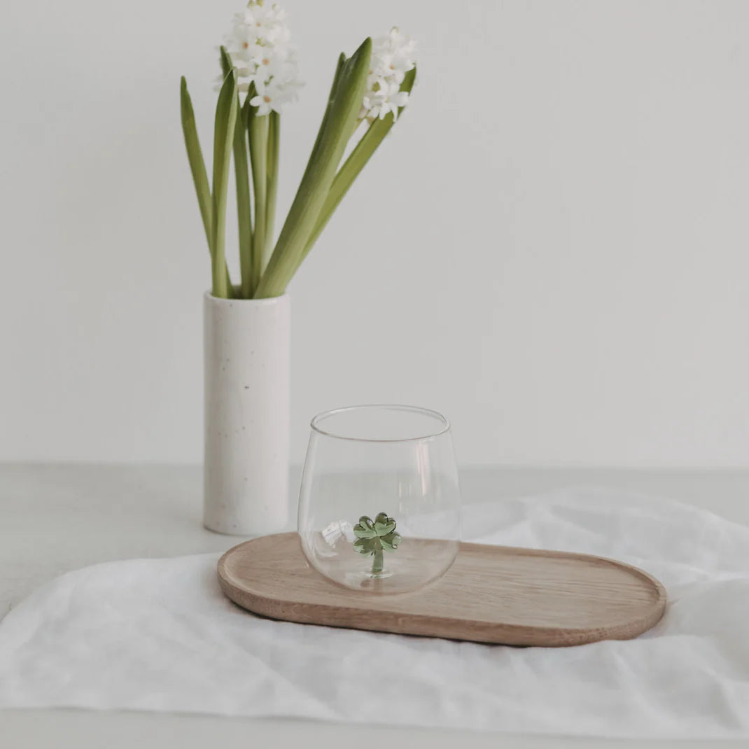 Eulenschnitt - Trinkglas Kleeblatt