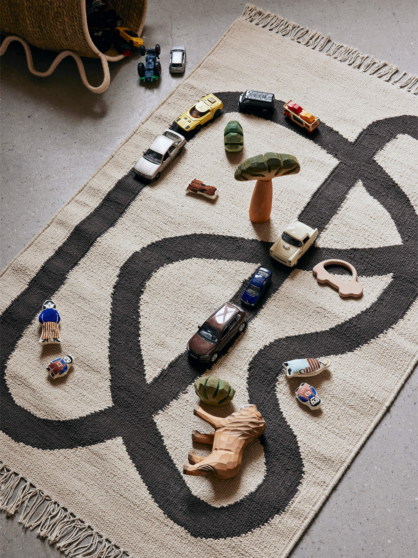 ▷ ferm LIVING - Kinderteppich Straße aus Biobaumwolle