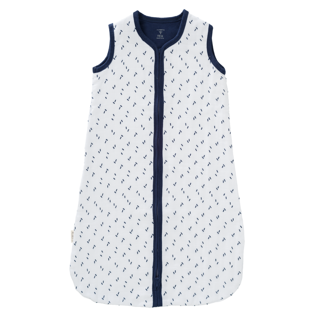 Fresk - Sommerschlafsack Biobaumwolle natur blau gemustert