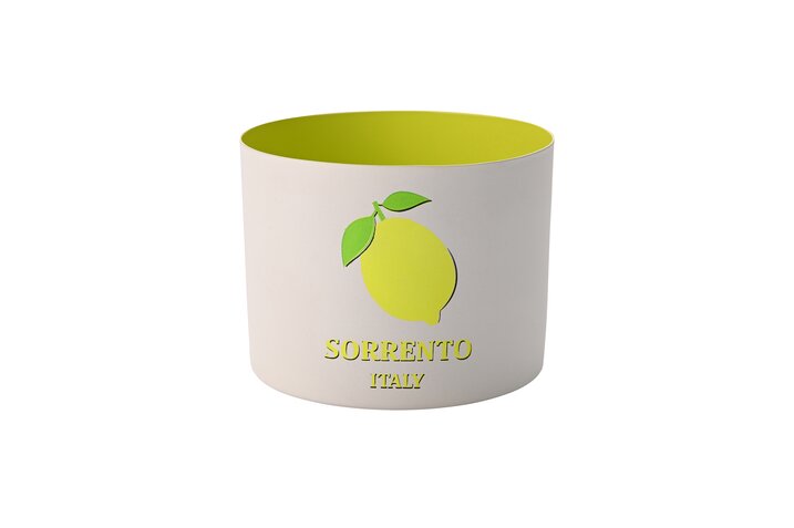 Wunderschönes Windlicht mit Sorrento Italy Motiv in weiss  von Gift Company .