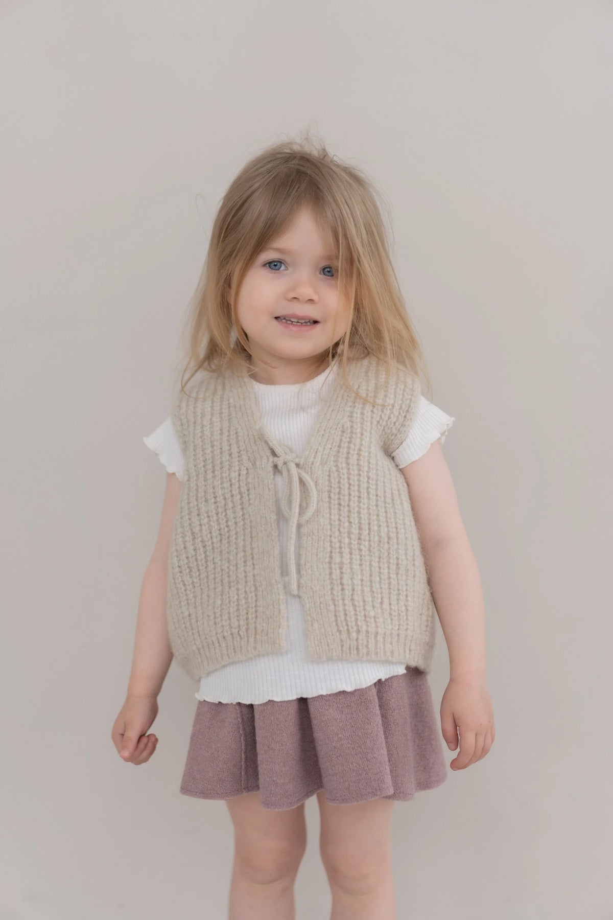 Halfen - Kinder Strickweste Alpaka beige