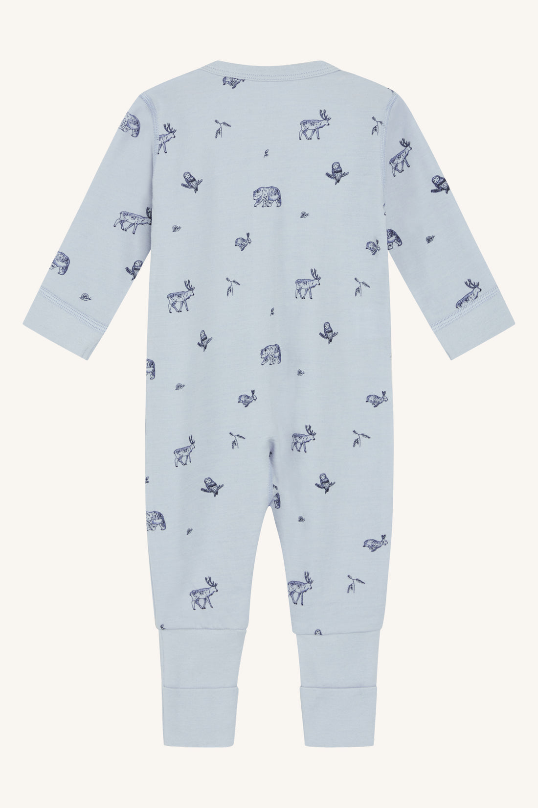 Hust & Claire - Baby Strampler Manu Wolle/ Bambus hellblau