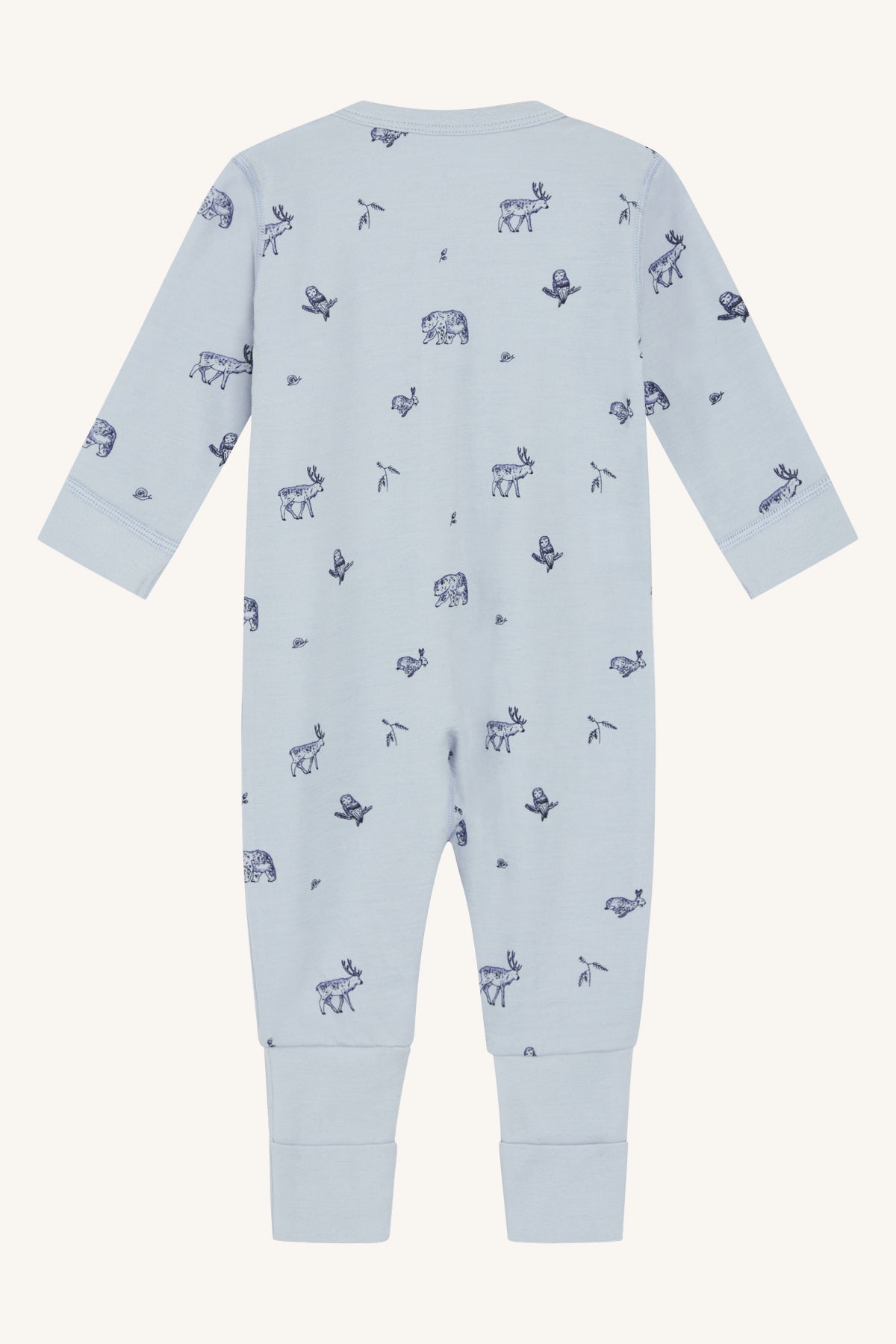 Hust & Claire - Baby Strampler Manu Wolle/ Bambus hellblau