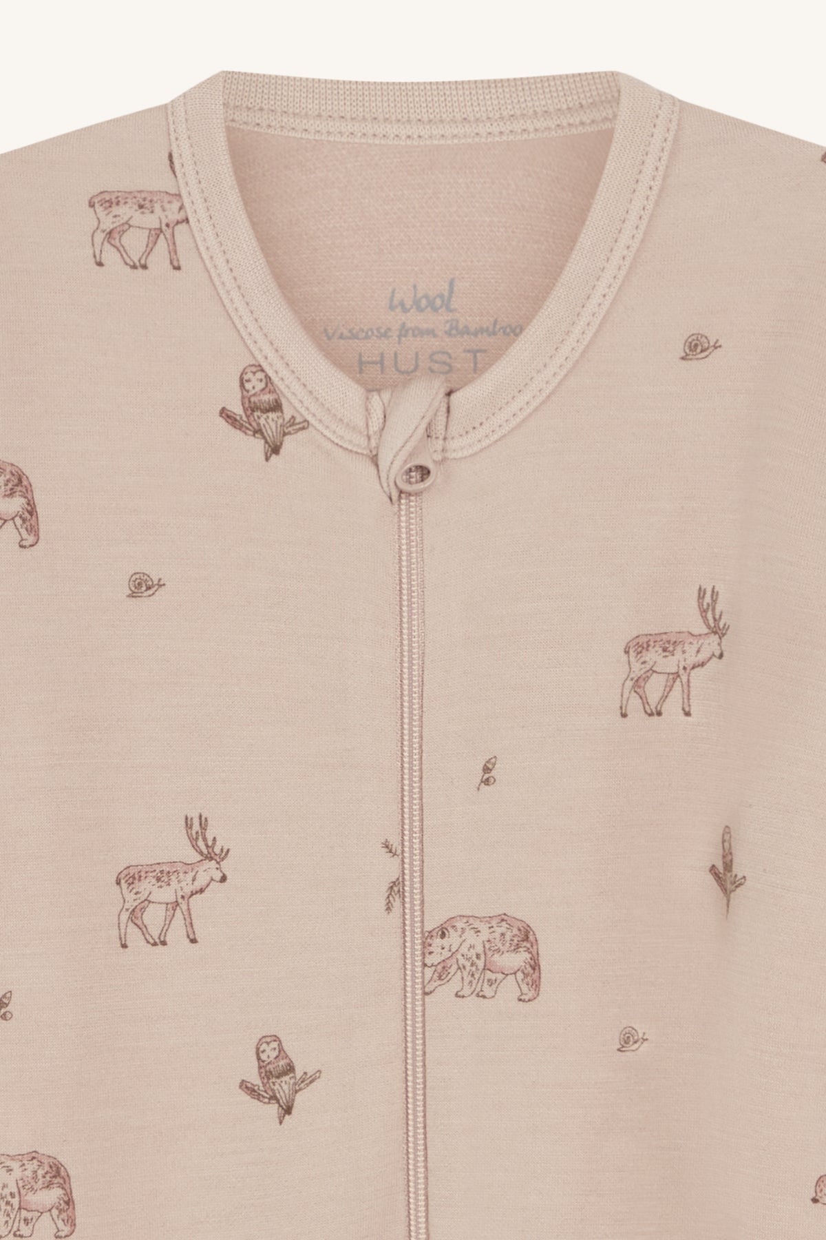 Hust & Claire - Baby Strampler Manu Wolle/ Bambus rosa